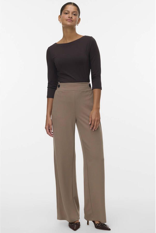 VERO MODA rechtvallende top bruin - Foto 2