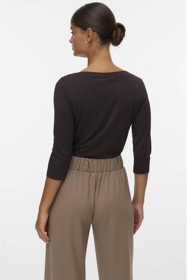 VERO MODA rechtvallende top bruin - Foto 3