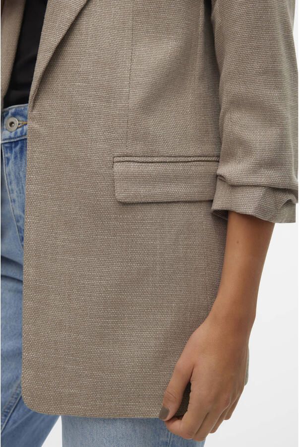Vero Moda Lange blazer VMFRIDA LS REGULAR BLAZER NOOS zonder sluiting en met gerimpelde 3 4 mouw