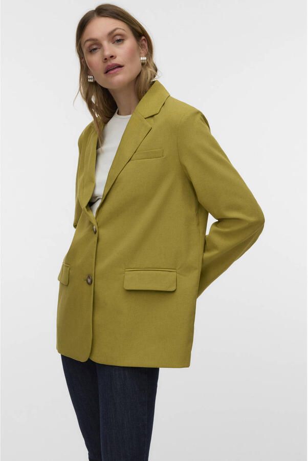 VERO MODA regular blazer limegroen