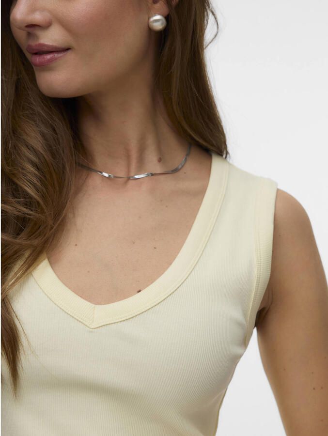 VERO MODA regular fit top lichtgeel - Foto 2