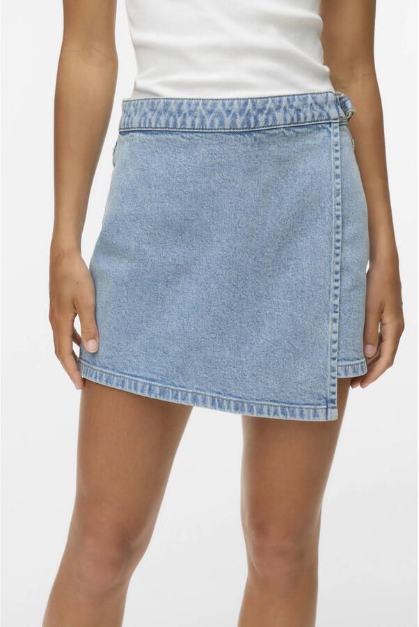 VERO MODA regular high waist denim short light blue denim