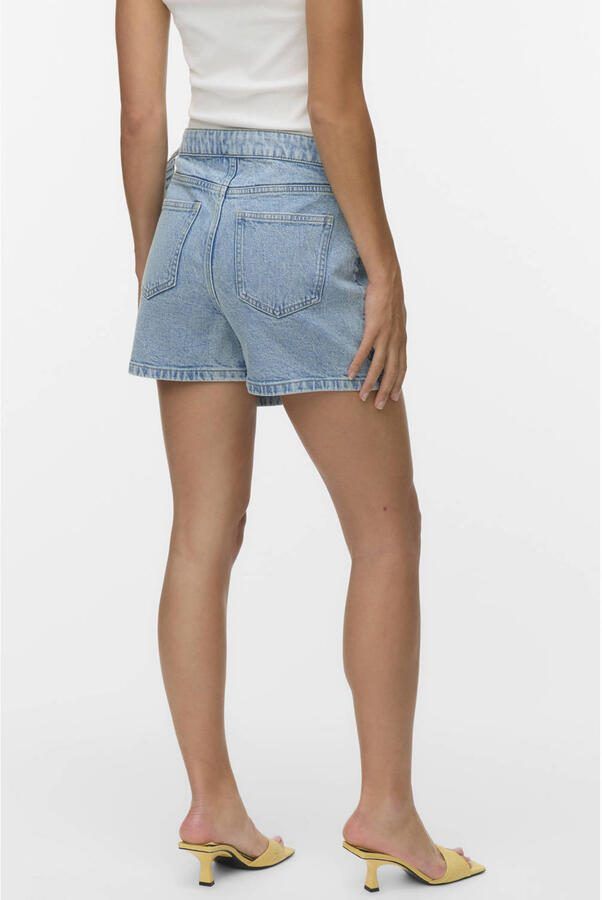 VERO MODA regular high waist denim short light blue denim - Foto 3