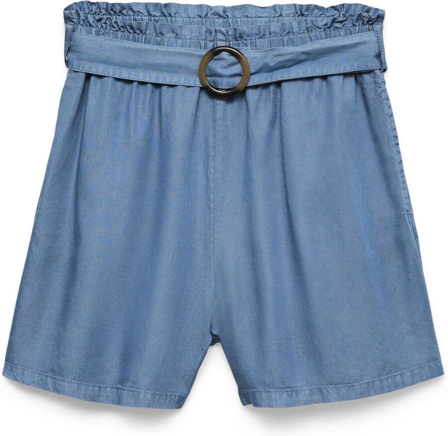 VERO MODA regular high waist paperbag short blauw - Foto 2