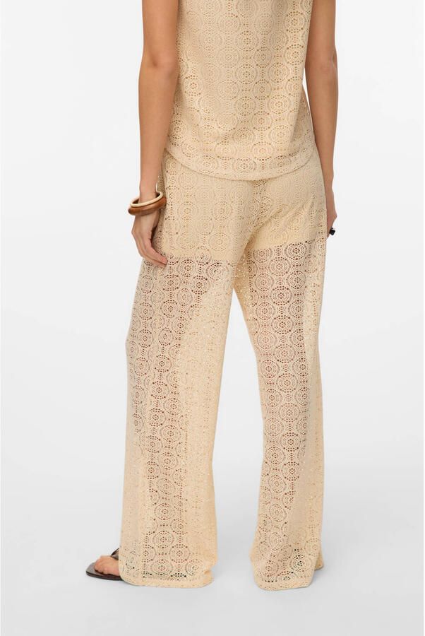 VERO MODA regular waist casual broek crème