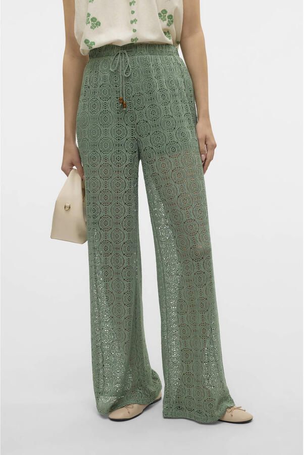 VERO MODA regular waist casual broek olijfgroen