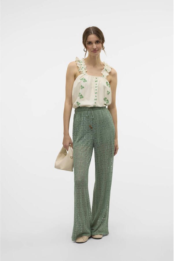 VERO MODA regular waist casual broek olijfgroen - Foto 2