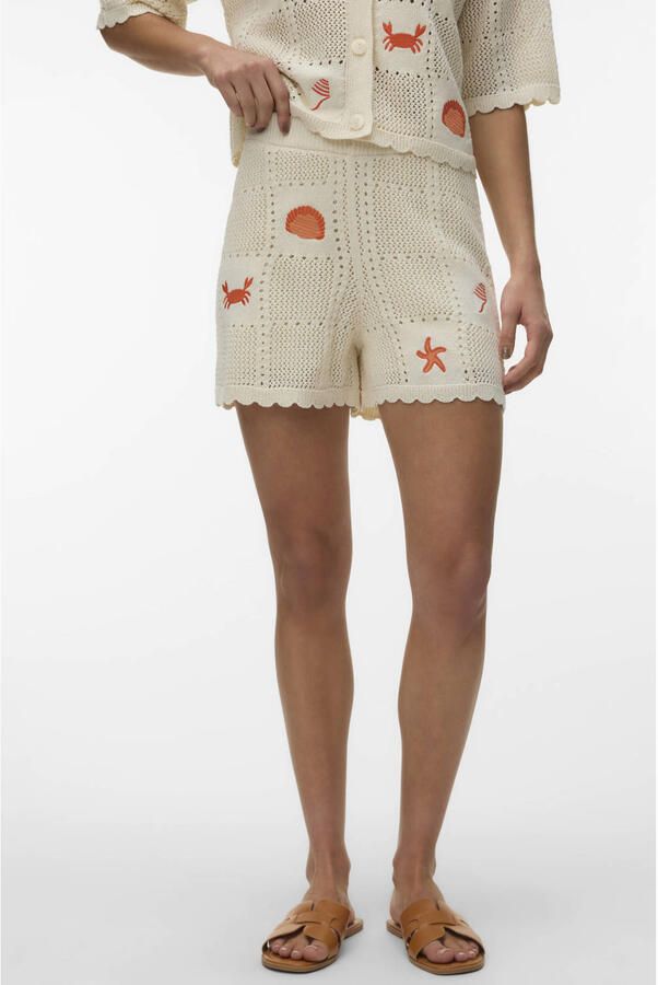 VERO MODA regular waist casual short ecru