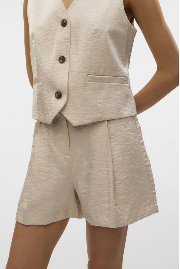 VERO MODA regular waist casual short ecru