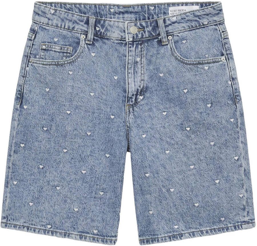 VERO MODA regular waist denim short met hartjes medium blue denim - Foto 2