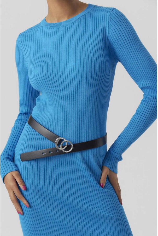 VERO MODA riem VMDITTE zwart zilverkleurig