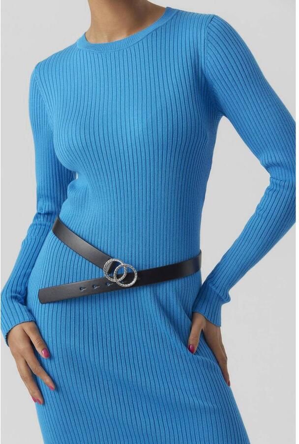 VERO MODA riem VMDITTE zwart zilverkleurig