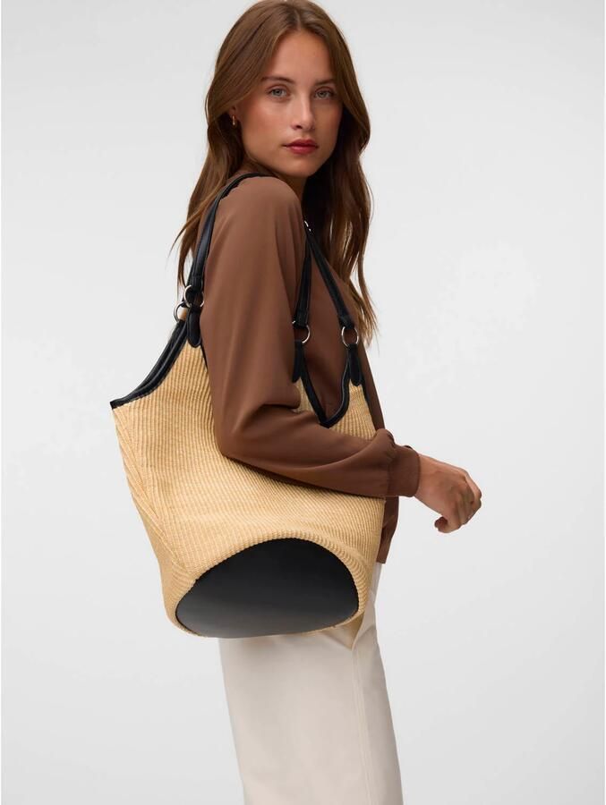 VERO MODA shopper VMFREJA naturel zwart - Foto 2