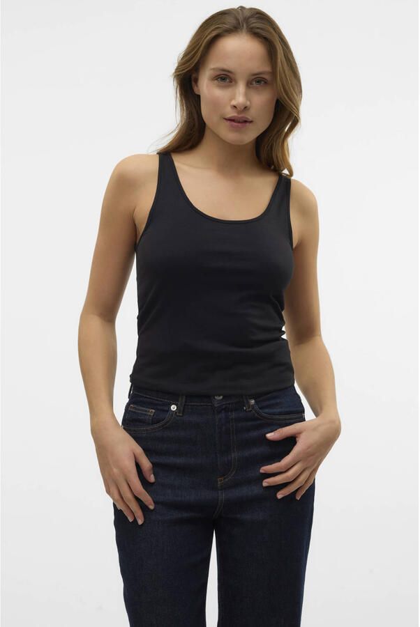 VERO MODA singlet VMMAXI met katoen zwart