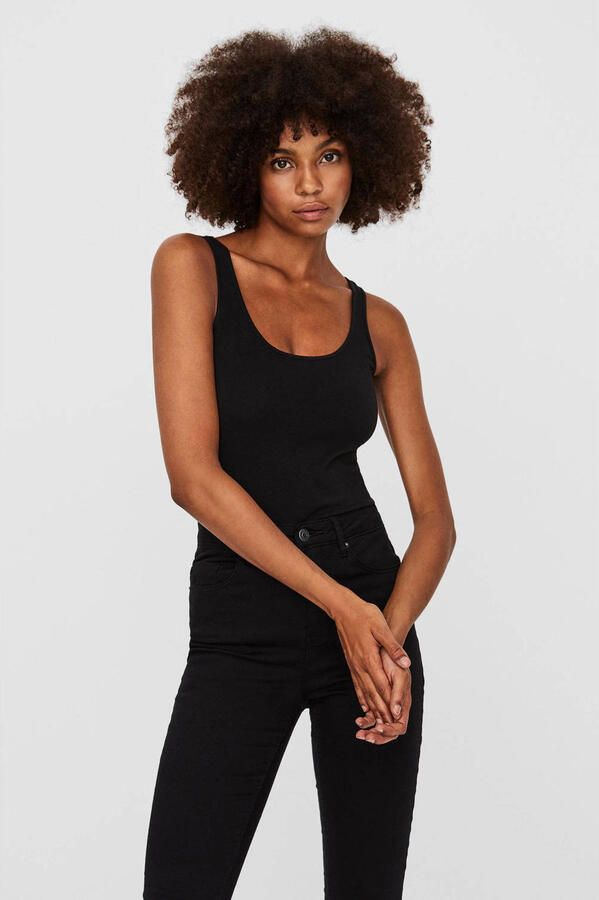 Vero Moda Vmmaxi MY Soft Long Tank TOP Noos Zwart Black Dames