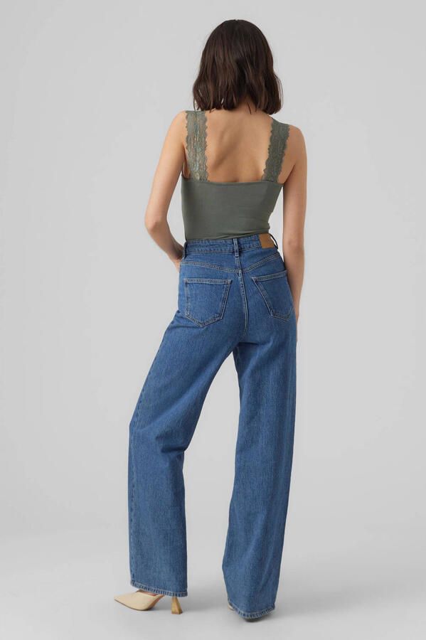 Vero Moda Regular fit top met bandjes en kant model 'ROSA' - Foto 2