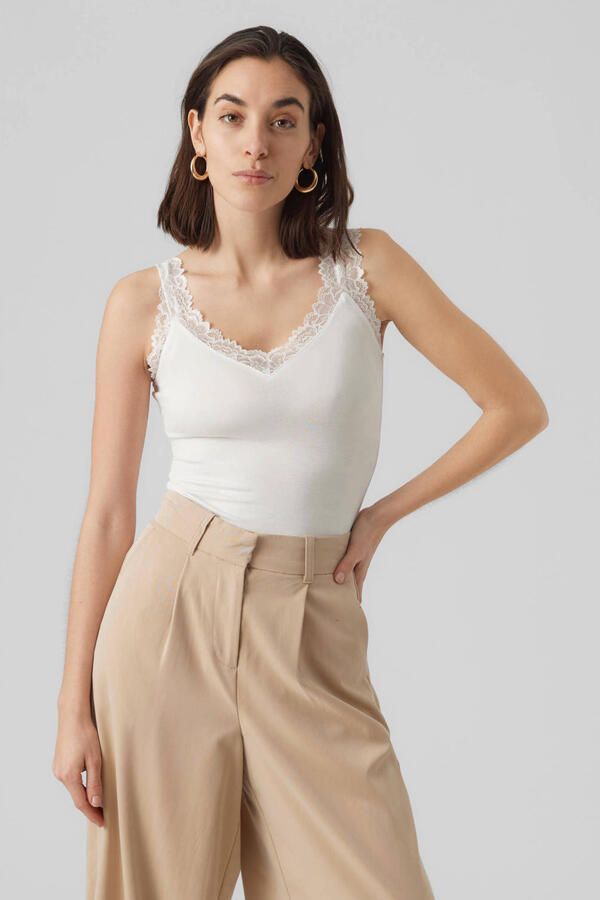Vero Moda Stijlvolle Dames Tanktop Roma Collectie Wit Dames