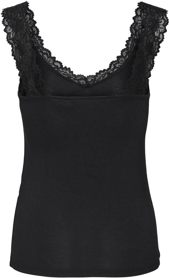 Vero Moda Zwarte Viscose Tanktop Lente Zomer Black Dames