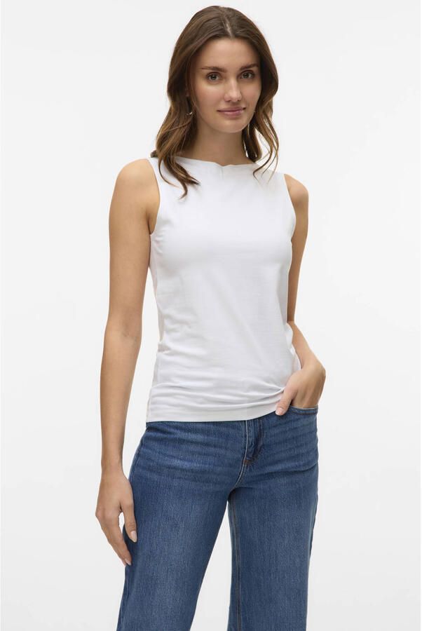 Vero Moda Slim fit top van mix van katoen en modal model 'PANDA'