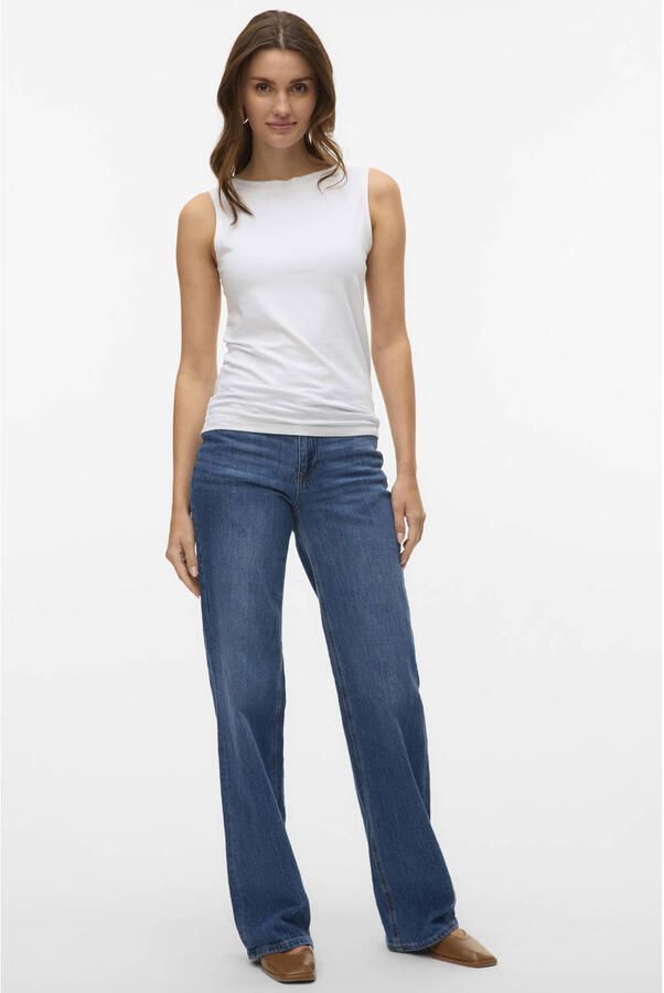 Vero Moda Slim fit top van mix van katoen en modal model 'PANDA' - Foto 2
