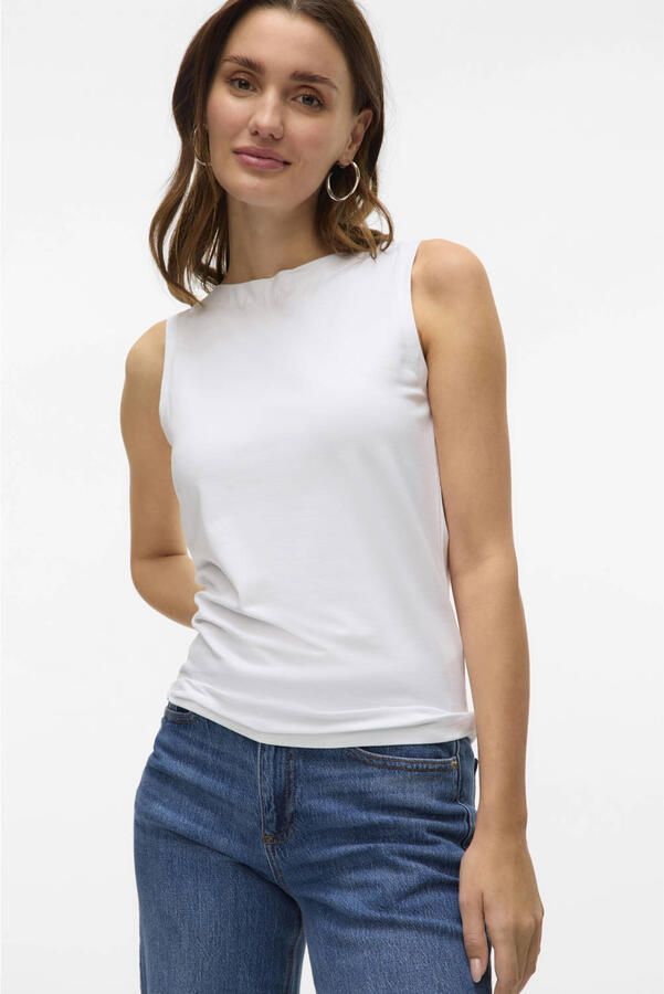 Vero Moda Slim fit top van mix van katoen en modal model 'PANDA' - Foto 3