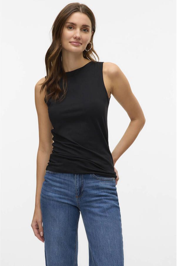 Vero Moda Slim fit top van mix van katoen en modal model 'PANDA'