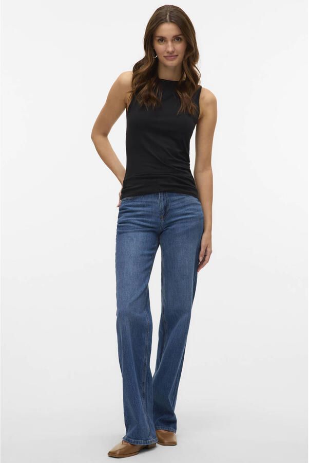 Vero Moda Slim fit top van mix van katoen en modal model 'PANDA' - Foto 2