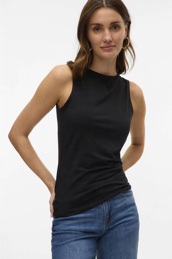 Vero Moda Slim fit top van mix van katoen en modal model 'PANDA' - Foto 3