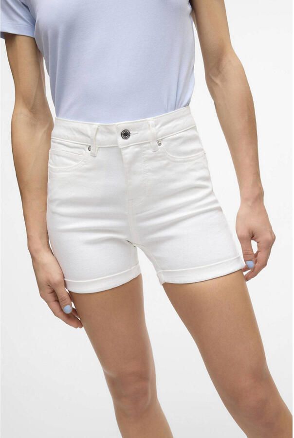 VERO MODA slim fit denim short VMLUNA ecru - Foto 2