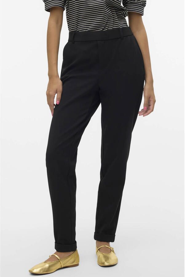 Vero Moda Loose fit stoffen broek met gestileerde opening model 'MAYA'
