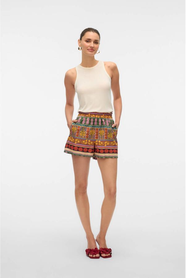 VERO MODA slim regular waist casual short multi - Foto 3