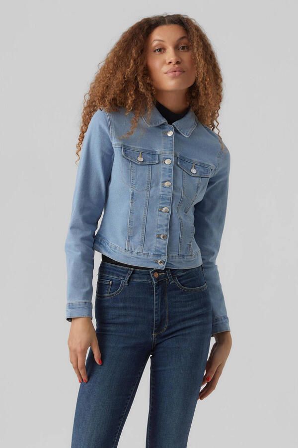 Vero Moda Outdoor Kort jeansjack met platte kraag model 'LUNA' - Foto 2