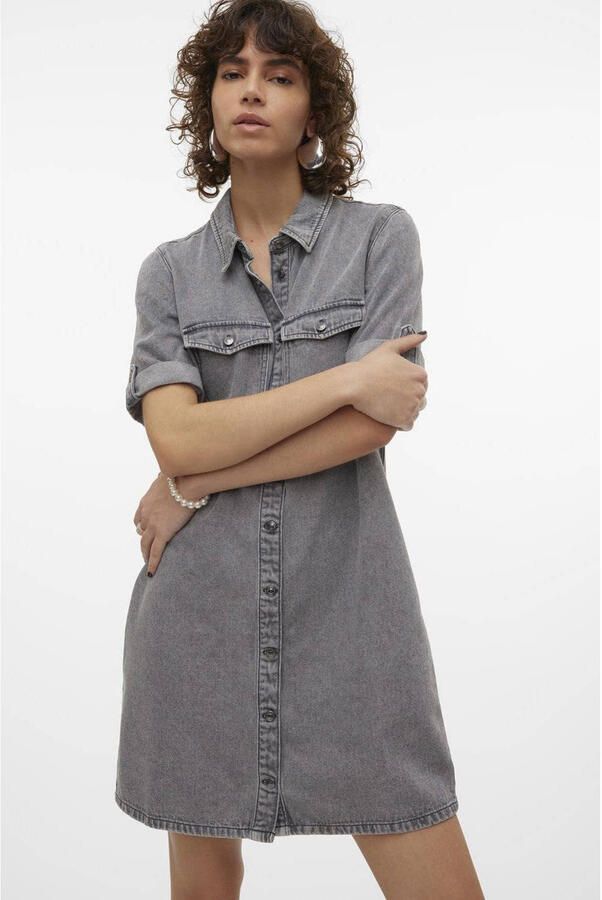Vero Moda Jeans jurk VMJENNIE SS SHORT DENIM DRESS NOOS