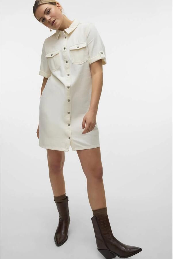 Vero Moda Jeans jurk VMJENNIE SS SHORT DENIM DRESS NOOS