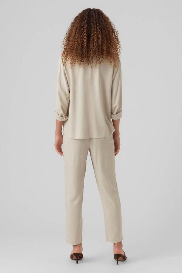 Vero Moda Comfortbroek VMJESMILO MW ANKLE PANTS WVN NOOS met elastische manchet en tunnelkoord