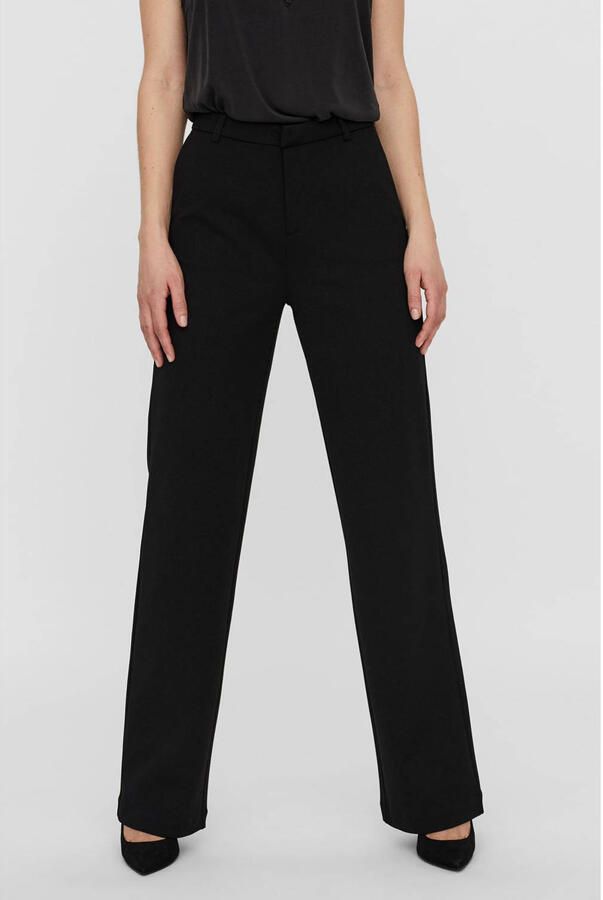 Vero Moda Regular fit stoffen broek met ceintuurlussen model 'ZAMIRA'