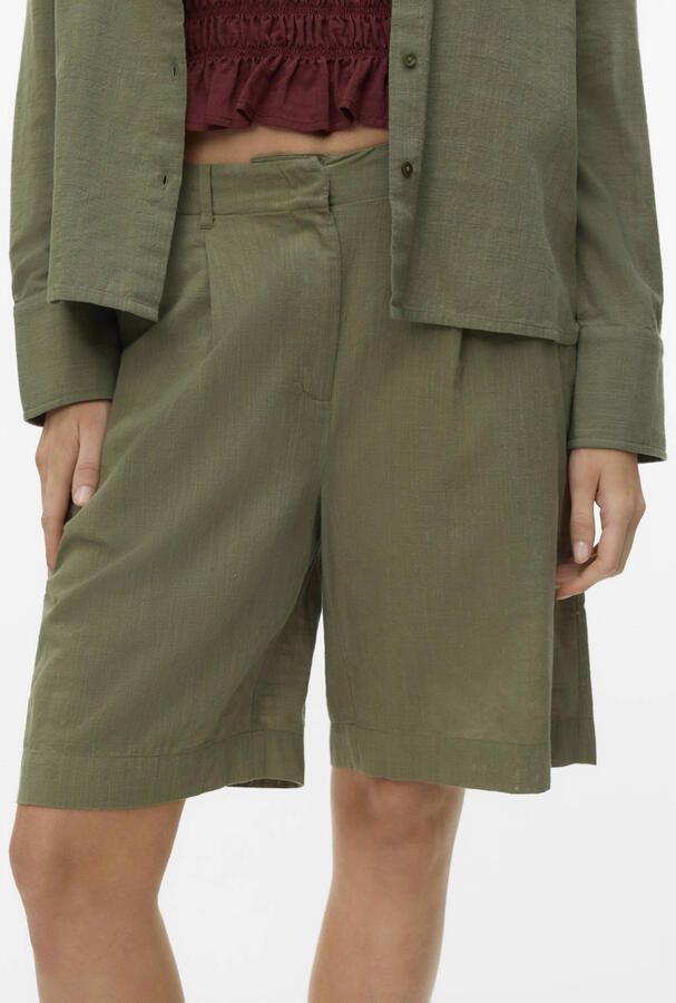 Vero Moda comfort fit shorts van een katoen-linnenmix model 'CAIA'