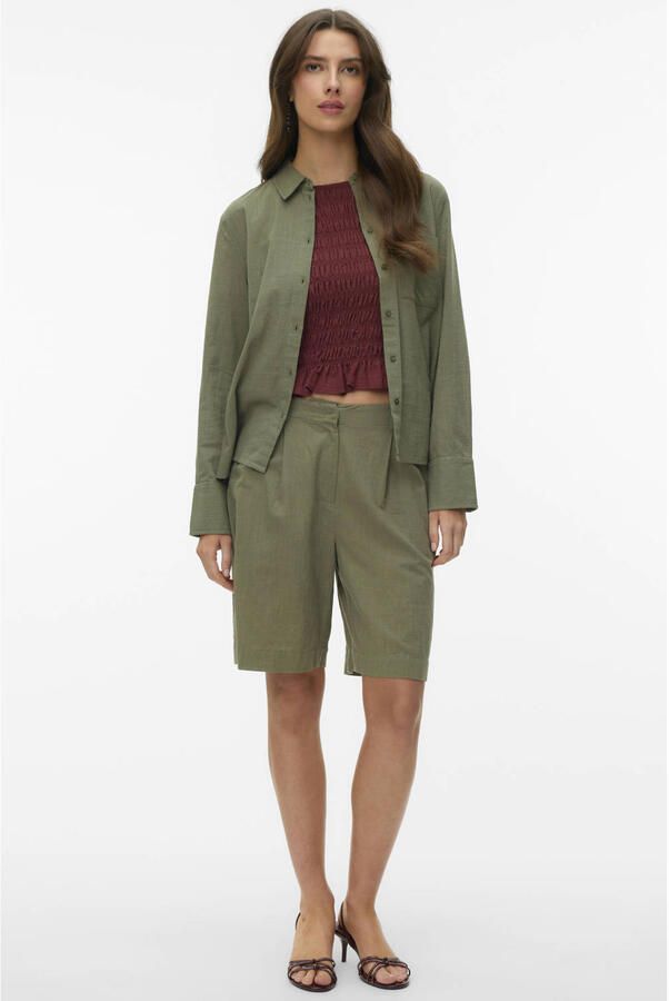 Vero Moda comfort fit shorts van een katoen-linnenmix model 'CAIA' - Foto 2