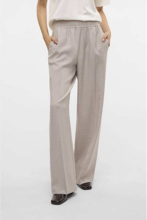 VERO MODA straight high waist broek beige - Foto 2