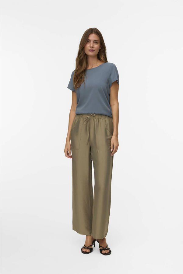 VERO MODA straight high waist casual broek groen - Foto 2