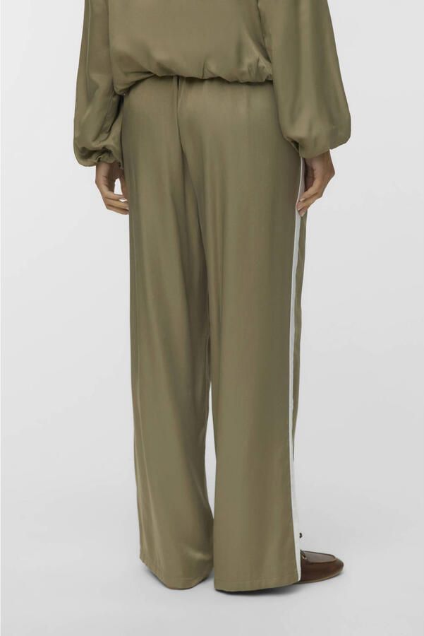 VERO MODA straight high waist casual broek lichtbruin - Foto 3