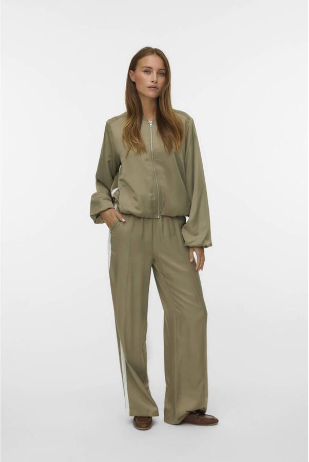 VERO MODA straight high waist casual broek lichtbruin - Foto 2