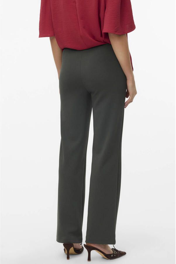 VERO MODA straight leg pantalon donkergroen - Foto 2