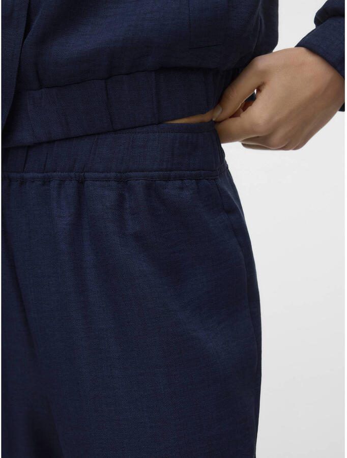 VERO MODA straight regular waist casual broek donkerblauw - Foto 2