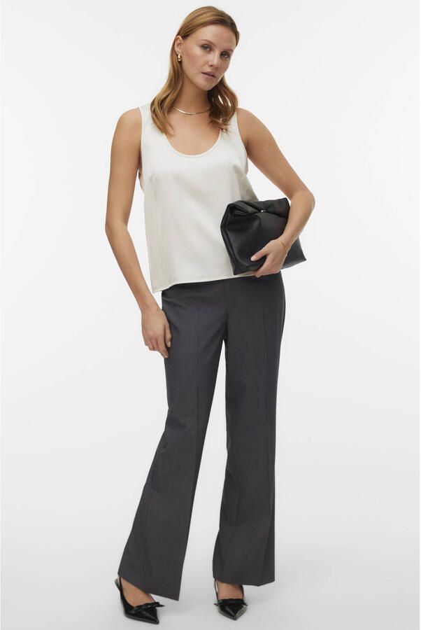 VERO MODA straight regular waist casual broek grijs - Foto 2