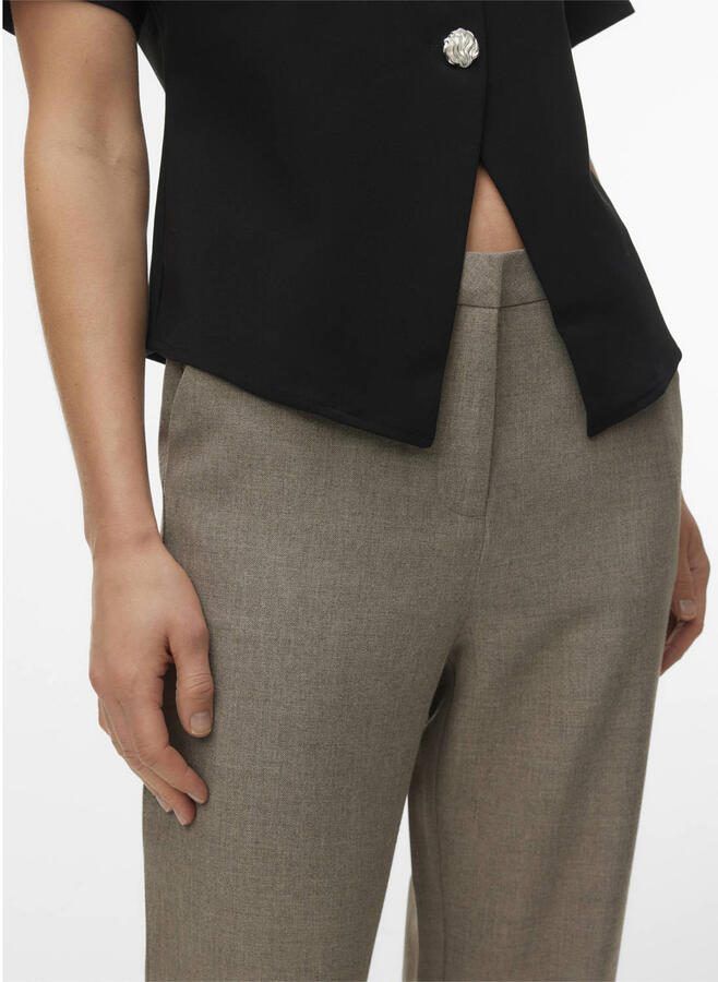 VERO MODA straight regular waist casual broek grijs melange - Foto 2