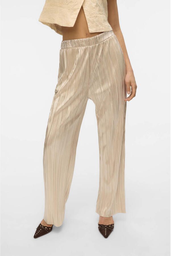 VERO MODA straight regular waist casual broek zilver - Foto 2