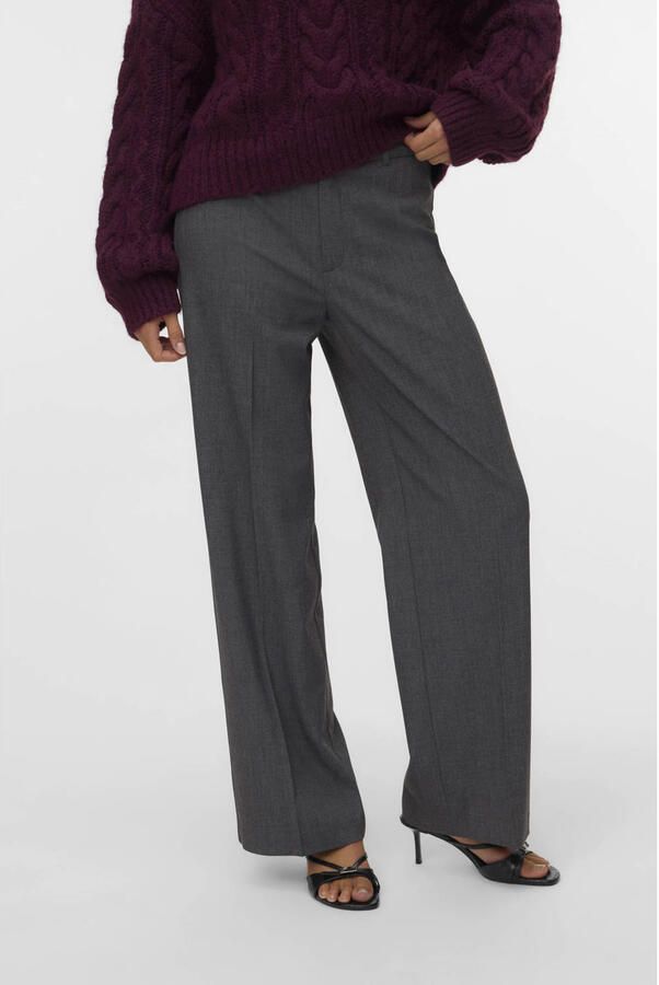 VERO MODA straight regular waist pantalon antraciet - Foto 2