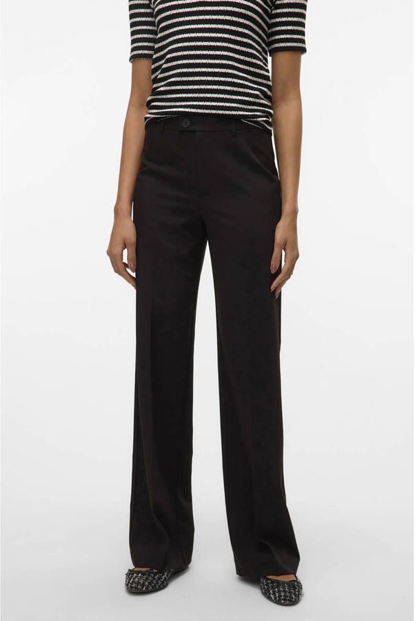 Vero Moda Straight fit bandplooibroek met viscose model 'TEXAS' - Foto 3