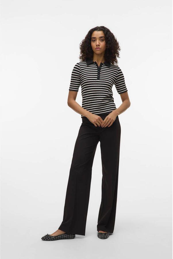 Vero Moda Straight fit bandplooibroek met viscose model 'TEXAS' - Foto 3